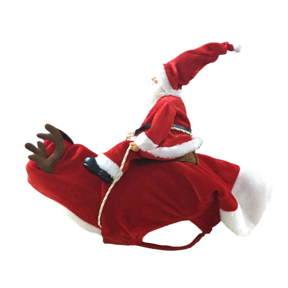 Vestuário de cão Natal Roupas engraçadas para cães grandes Papai Noel Cosplay Pet Hoodies Personalidade Bonito Francês Bldog Drop Delivery Home Dhb9w