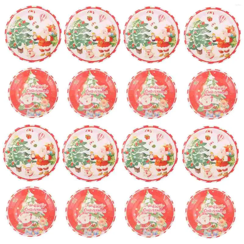 Disposable Dinnerware Christmas Plate Banquet Paper Plates Cupcake Toppers Party Tableware