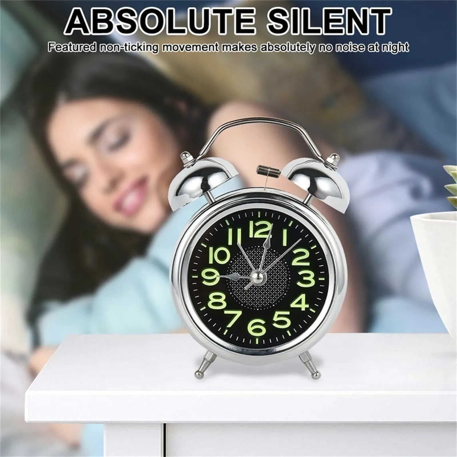 AYRELY Super Loud Alarm Clock For Heavy Sleepers - Twin Bell Retro Design With Luminous Dial
