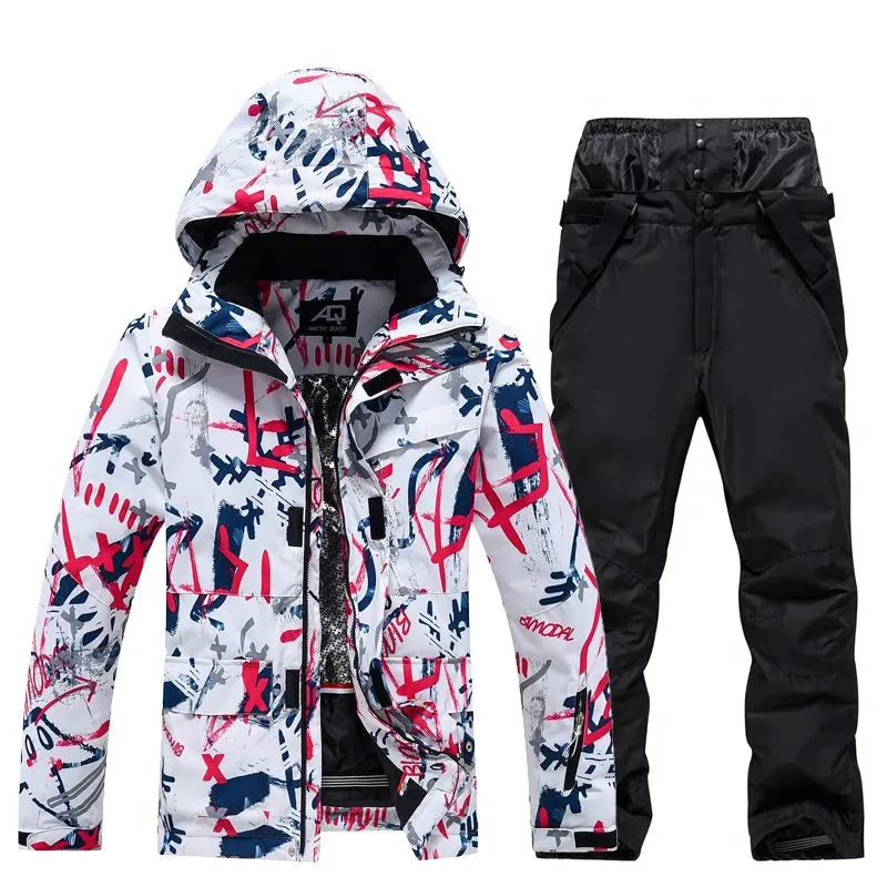 Skianzüge Skianzug Herren Winter Schneeanzüge Warm Winddicht Wasserdicht Outdoor Sport Jacken und Hosen Set Snowboarden 231130