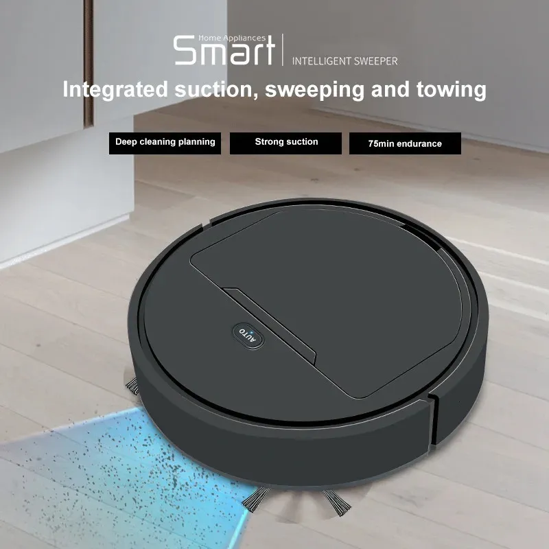 Aspiradoras 6000PA Robot inteligente Aspirador Carga USB 3In1Smart Sweeping Spray Sweeper Piso Seco Limpieza húmeda 1200mAH 231130