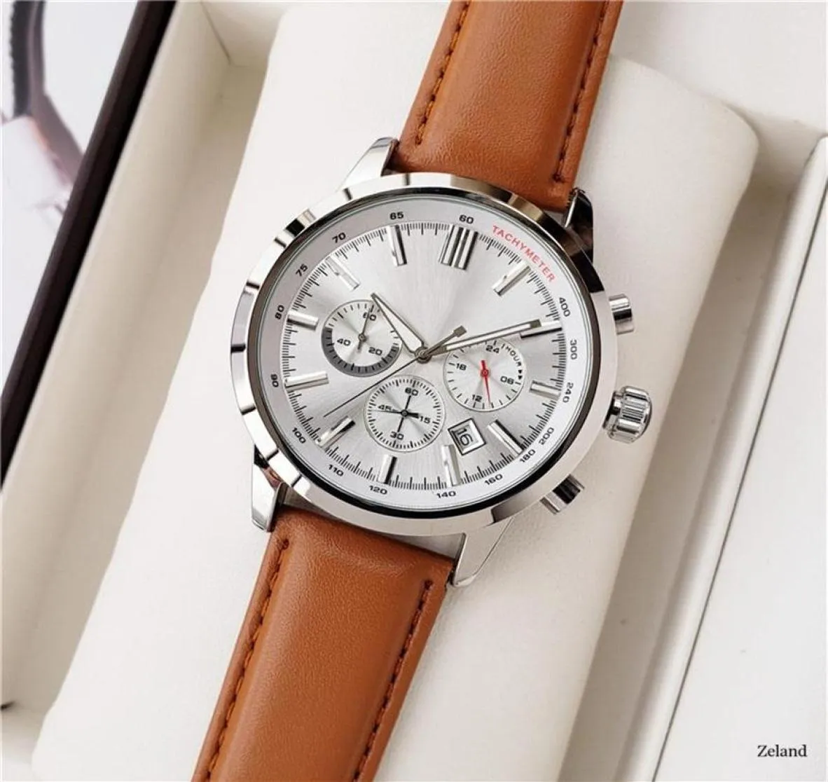 Luxury Mens Boss Watch Quartz All Small Dial Work Hugo Chronograph