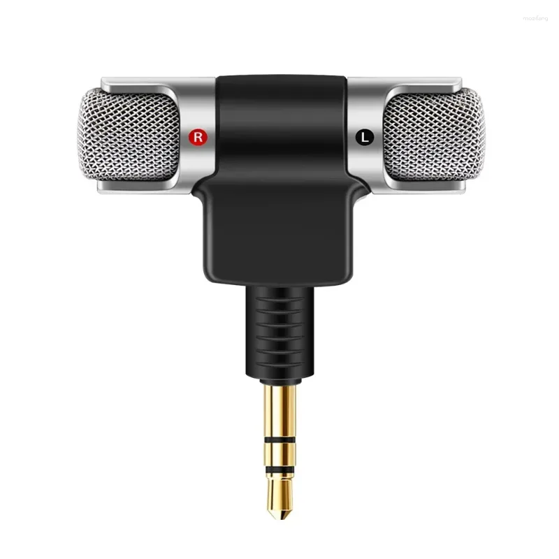 Microfones Mini Portable Mic Digital Stereo Microphone Recorder för telefonprofessionell med 3,5 mm Jack -enhet