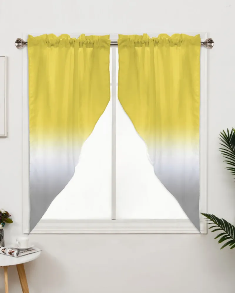 Rideau jaune blanc dégradé couleur traitements de fenêtre rideaux pour salon chambre décor à la maison triangulaire