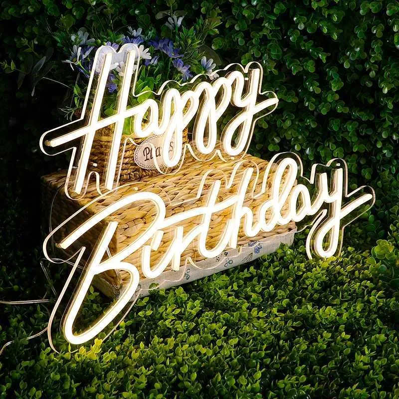 LED Neon Sign Happy Birthday Led Neon Sign Big Size For Birthday Party