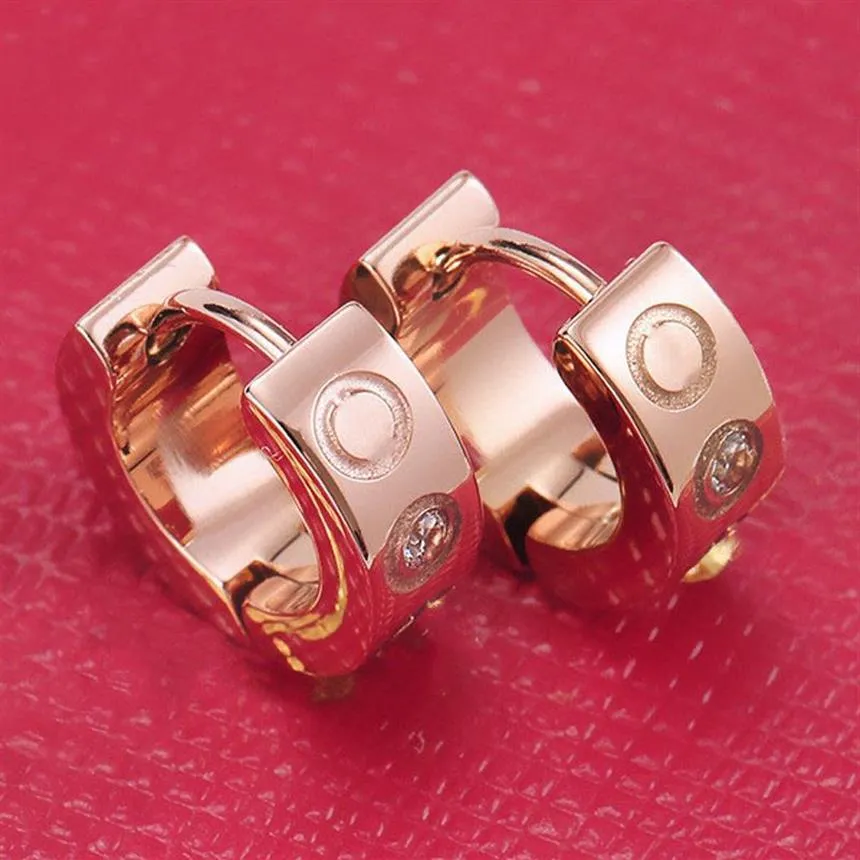 Schraubendreher Ohrstecker Damen Edelstahl Roségold Paar Ohrring Liebe Schmuck Geschenke für Frau Accessoires Whole2278