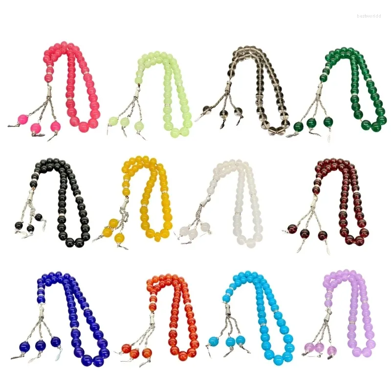 Strand artesanal 33 grânulo tasbih mão pulseiras de cristal oração frisado pulseira meditação rosário jóias acessórios religiosos