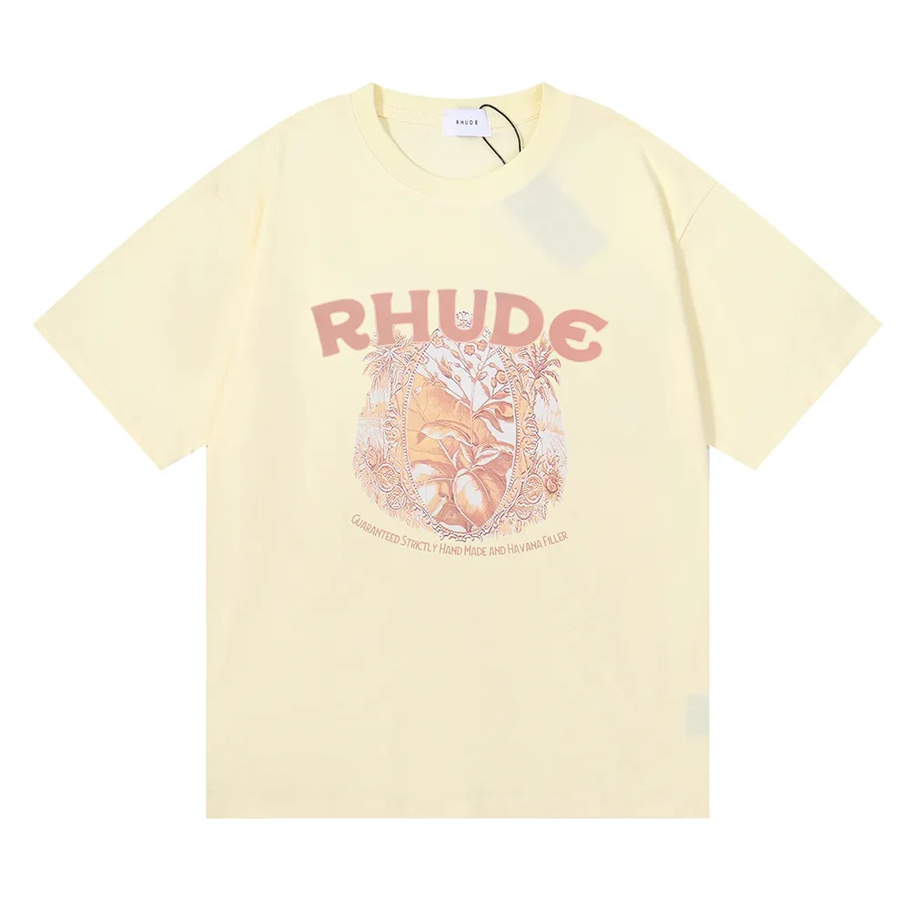 Rhude 럭셔리 브랜드 Rhude 셔츠 남자 T 셔츠 디자이너 남자 셔츠 남자 남자 반바지 인쇄 화이트 블랙 s m l xl 면화 패션 청소년 남성 Tshirts tshirtvfei