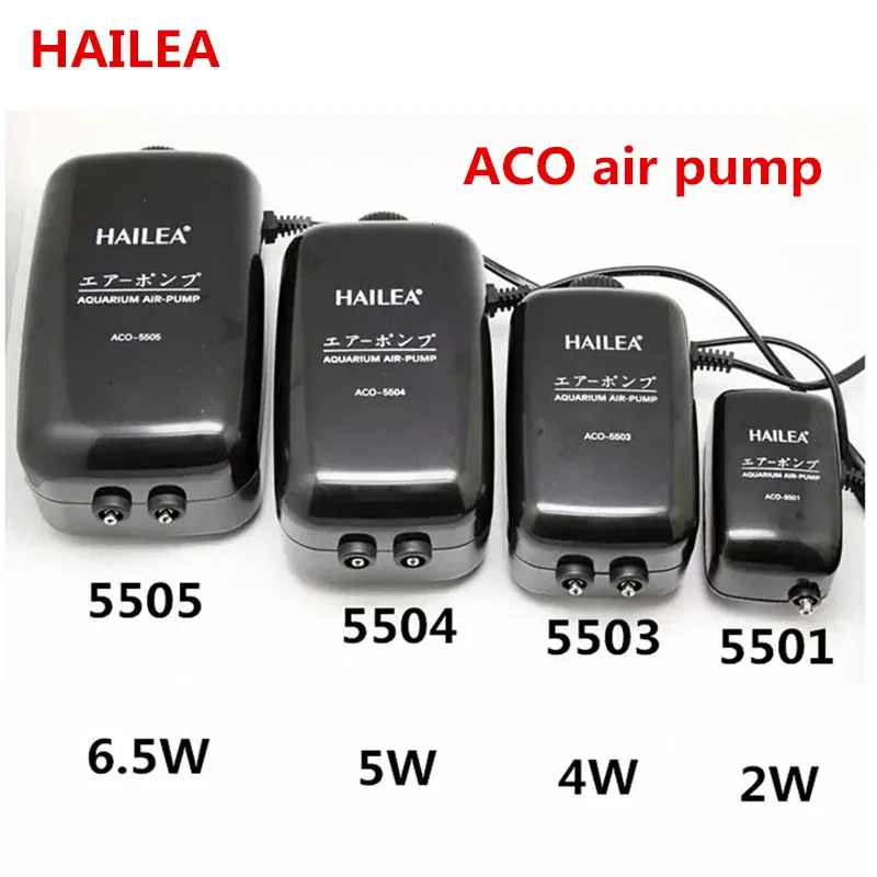 Accessoires voor luchtpompen Hailea ACO-serie Stille aquariumzuurstofluchtpomp Aquarium Verstelbaar luchtvolume Krachtige oxygenator Luchtcompressor Beluchter 231201