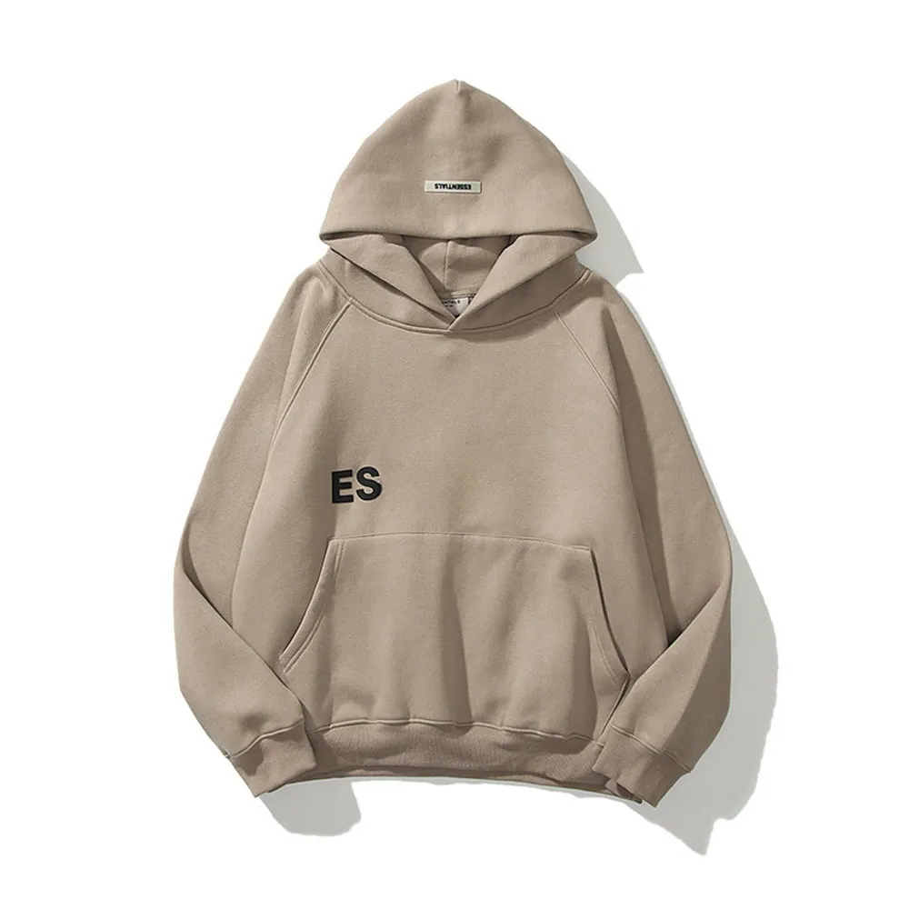 Essentials hoodies moletom masculino letras reflexivas impressão velo oversized hoodie moda hip hop streetwear moletom