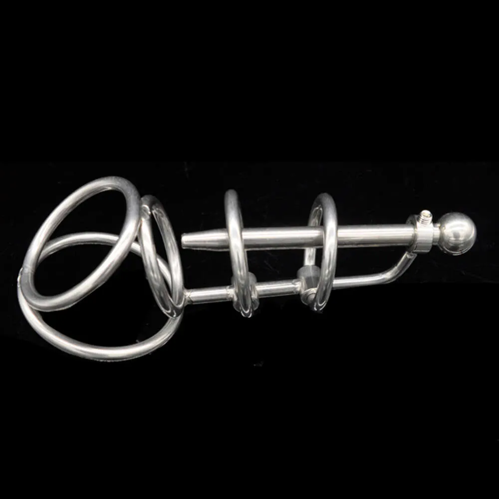 New CHASTE BIRD New Stainless Steel Male Metal Chastity Device with Urethra Catheter Plug Cock Cage Penis Belt Sexy Toy BDSM A079