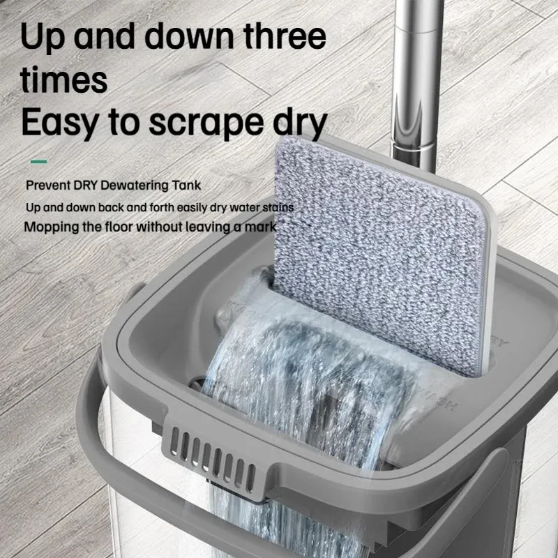 2023 Latest Microfiber Rubbermaid Floor Mop Set With Bucket Hands Free