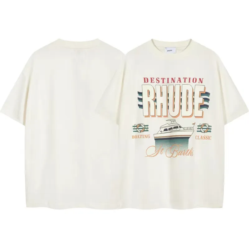 Designer Mens T Shirt Rhude Shorts Tee Basketball Luxurys Summer Beach Alphabet Mesh Street Fashion Sweatpants 2914