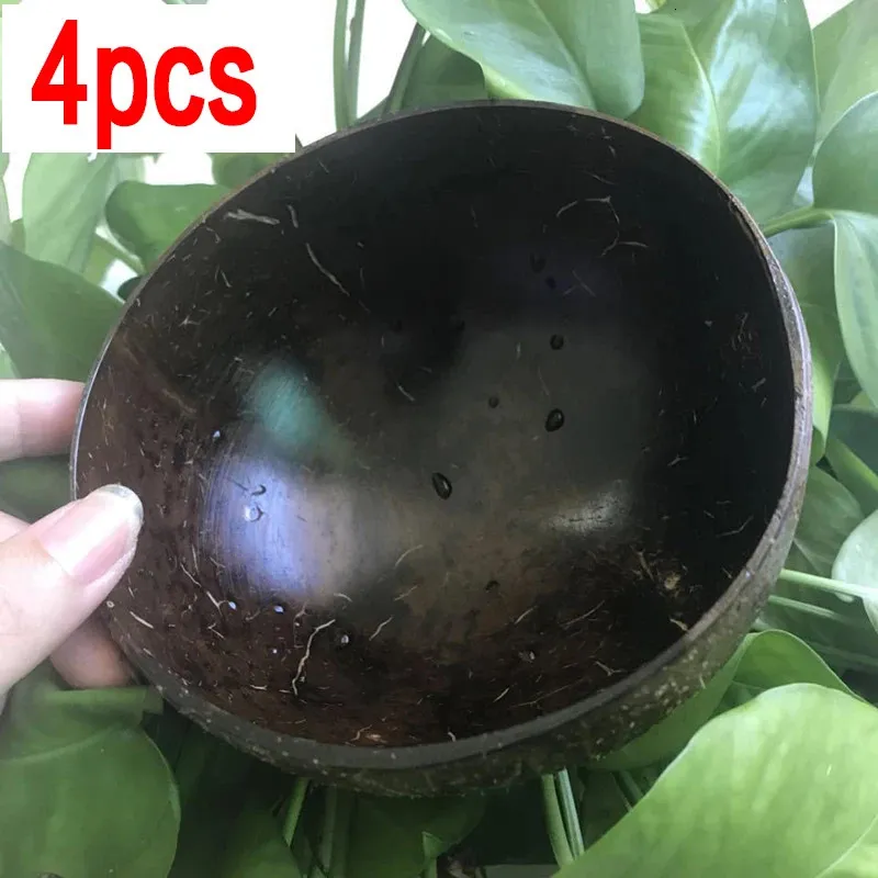 Zestawy sztućców 12 15 cmnatural Coconut Bowl Ochrona Ochrony Środka Drewno Zestaw stołowy Zestaw stoli