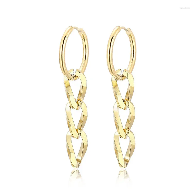 Dangle Earrings Multi-layers Metal Chain Drop Statement Women Gold Color Brincos Hollow Links Fashion Simple Personality Jewelry Gift