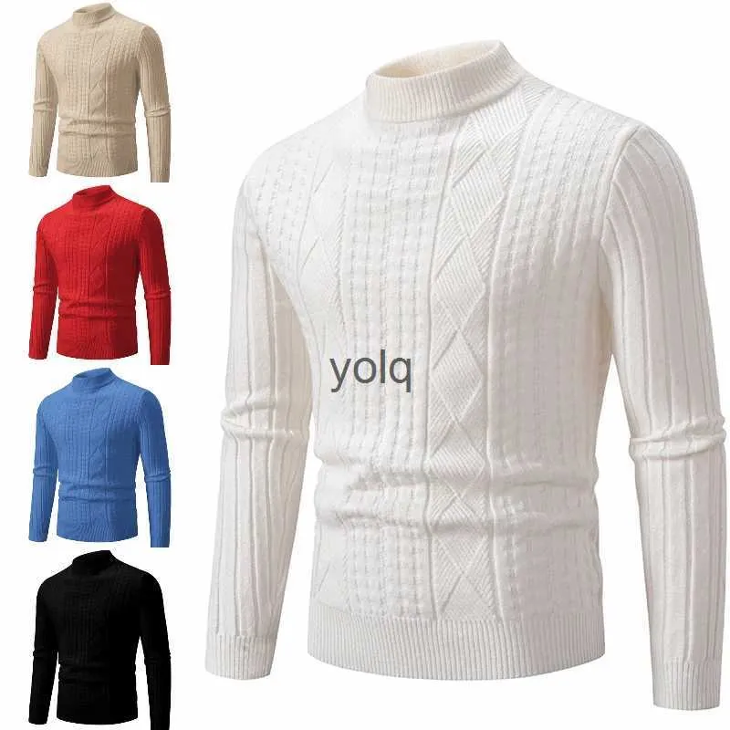 Pulls pour hommes 2023 automne et hiver nouveau mouton polaire solide jacquard o-ne tricoté chaud mince haute qualité pullyolq