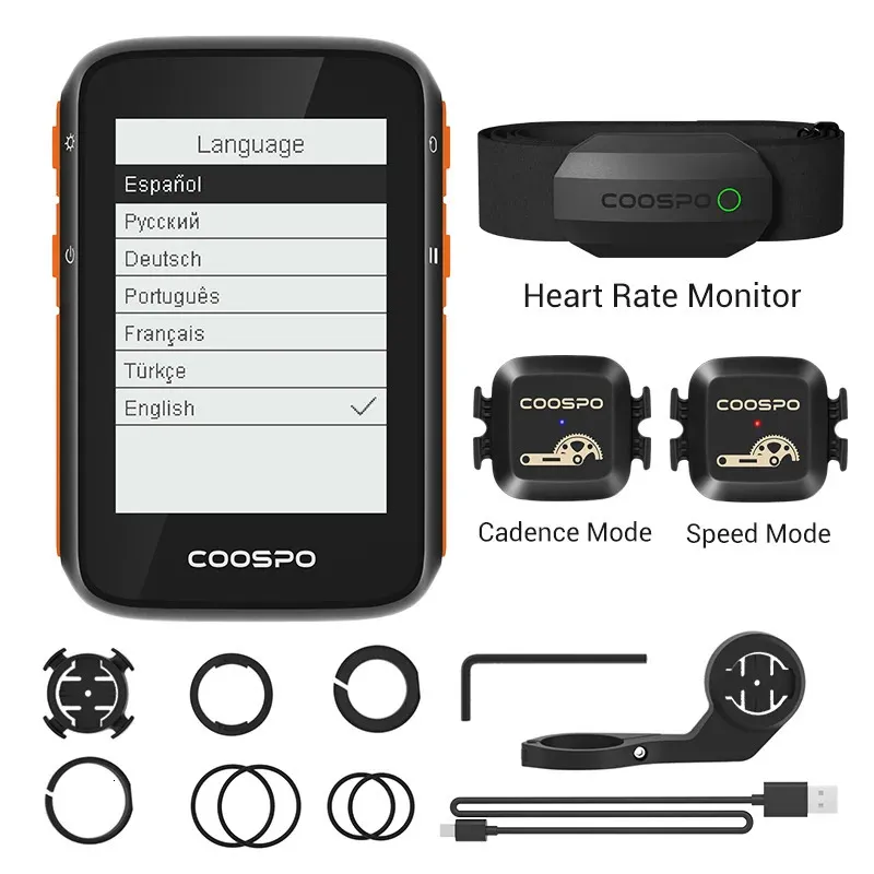 Computer da bici Coospo BC200 Computer da bici GPS ANTBluetooth5.0 da 2,4 pollici Tachimetro per bicicletta Contachilometri Supporto per supporto ciclismo multilingue 231130