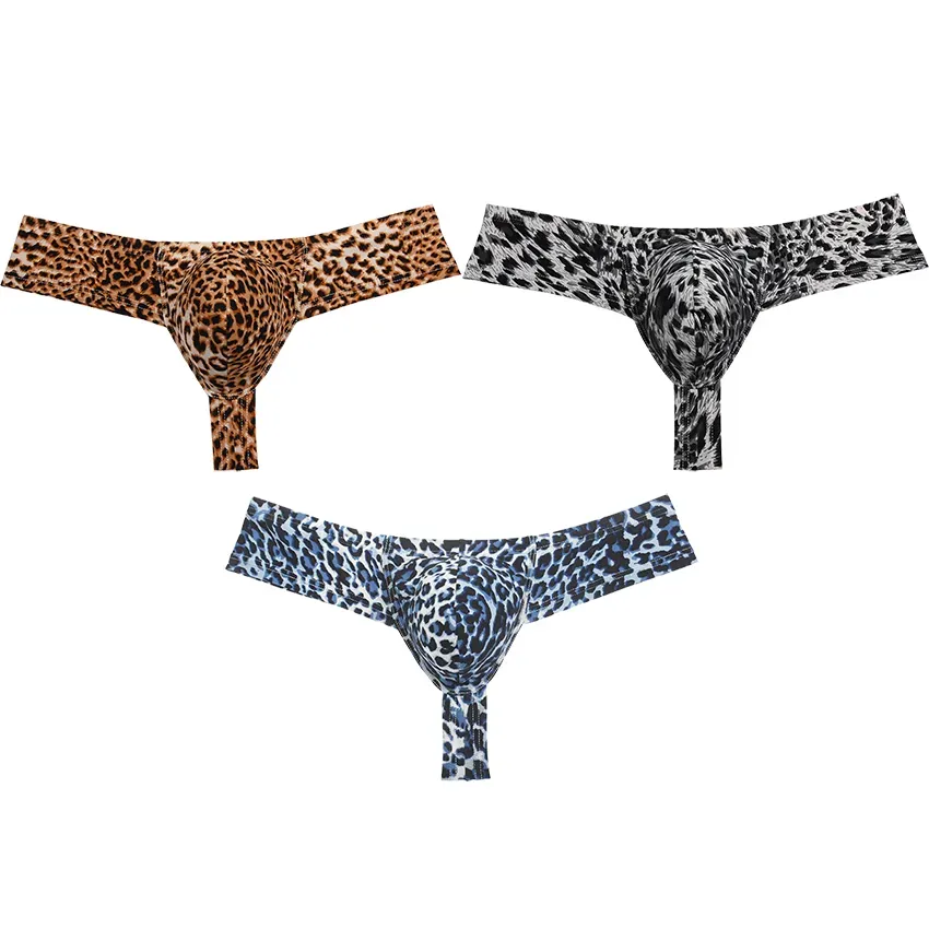 Heren Leopard Micro Boxer Braziliaans geïnspireerd zakje-verbeterd zakje Mini Trunks Ondergoed Brutale slips Boxers