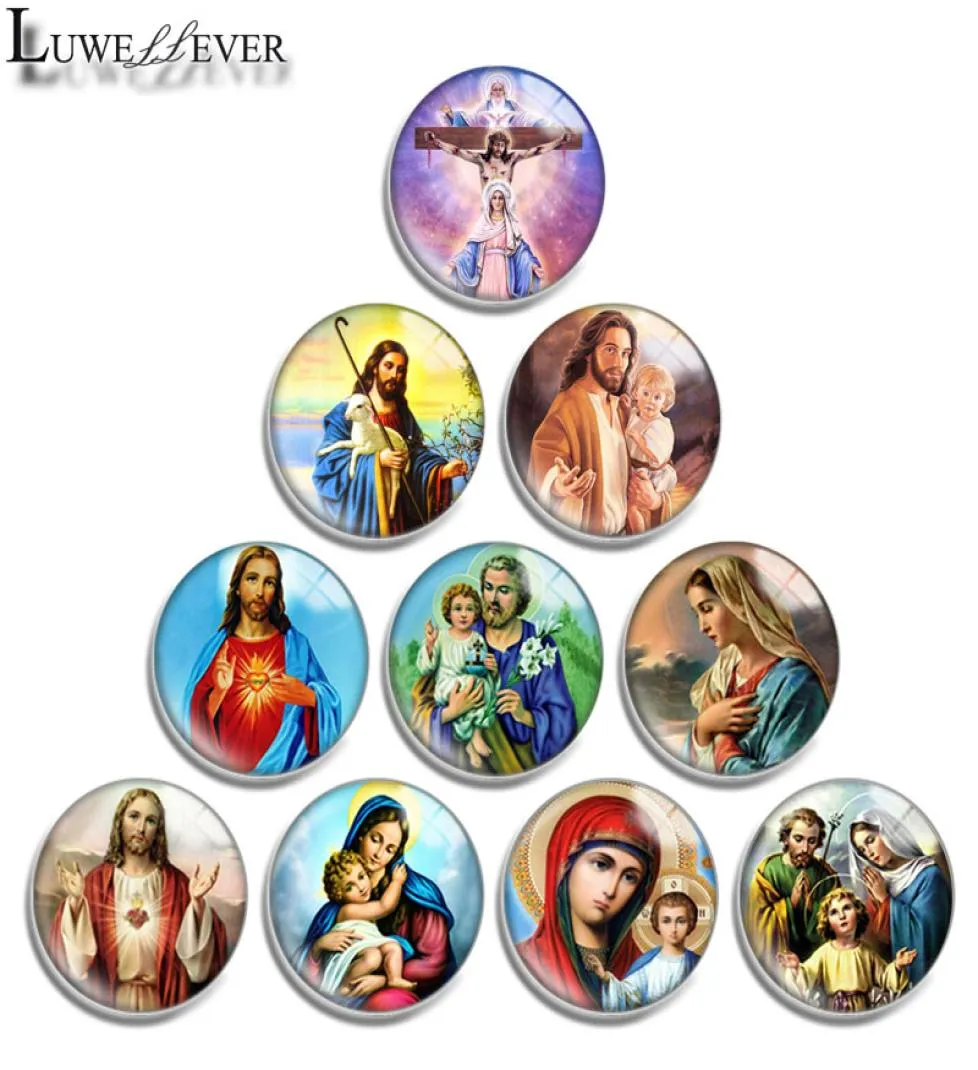 10mm 12mm 14mm 16mm 20mm 25mm 30mm 598 Jesus Baby Round Glass Cabochon Jewelry Finding 18mm Snap Button Bracelet Cnglac6715896
