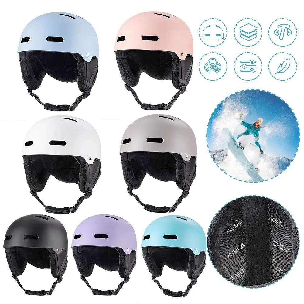 Skidhjälmar Hjälm IntegrallyMolded Antiimpact Skiing For Men Women Skateboard Snowboard Safety with Ear Protection 231130