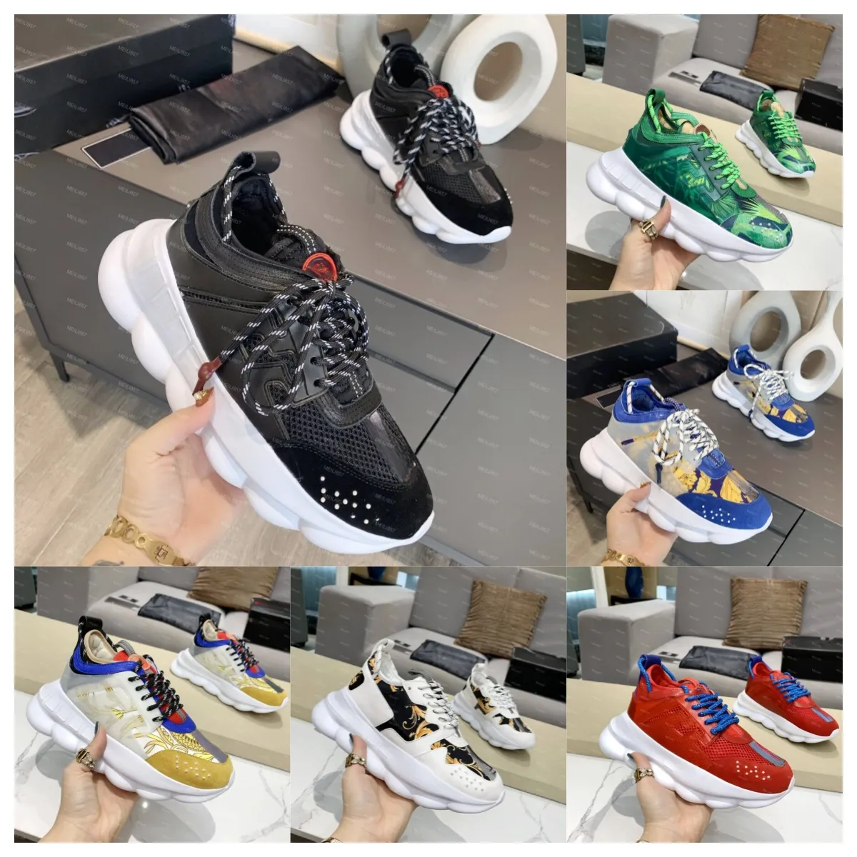 New Women Casual Shoes B22 Printed Genuine Leather Designer Shoes Men Sports Shoes Breathable Light Luxury Shoes