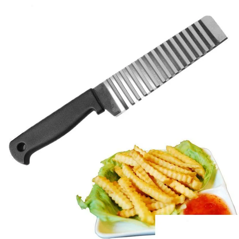 Fruit Vegetable Tools Mtifunctional Wavy Potato Cutters Stainless Steel Cutting Knife Potatoes Cucumber Carrot Waves Cutter Cooking Dr Otk7Z