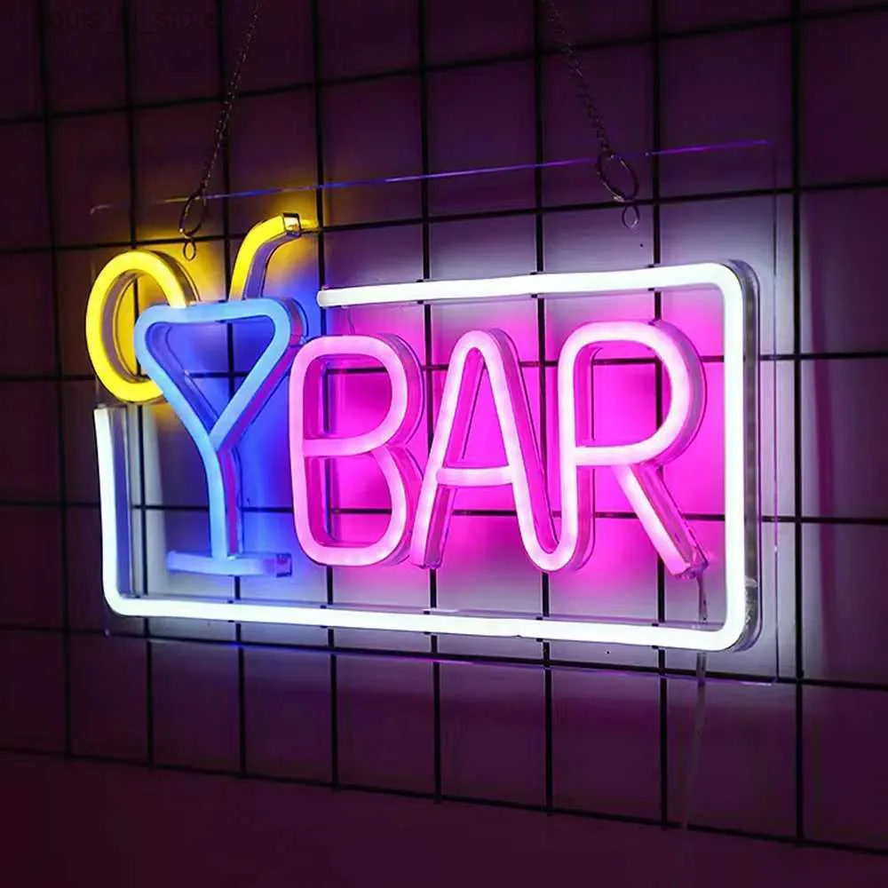LED Neon Sign LED Neon BAR Bar Sign DC5V USB With Switch Atmosphere