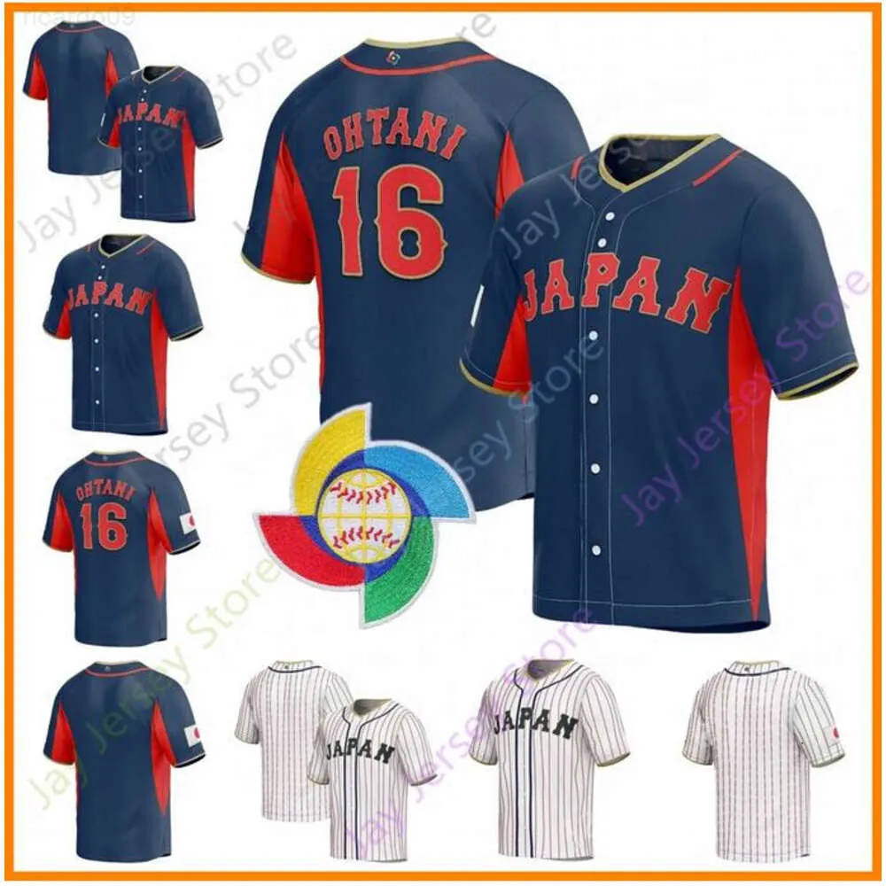 2023 World Baseball Japan Jersey 18 Oshinobu Yamamoto 14 Roki Sasaki 51 Seiya Suzuki 16 Shohei Ohtani 11 Yu Darvish 12 Shosei Togo National Team