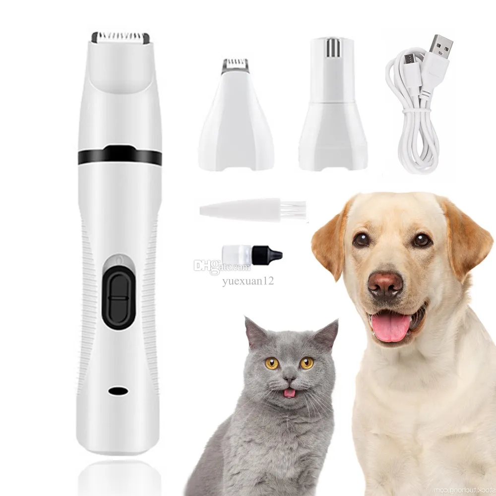 YUEXUAN Diseño Pulidor De Uñas para Mascotas Tres En Uno, Cortapelos Eléctrico, Cortapelos Eléctrico para Pies para Gatos, Kit De Cortapelos para Perros, Accesorios para Mesas De Aseo para Mascotas