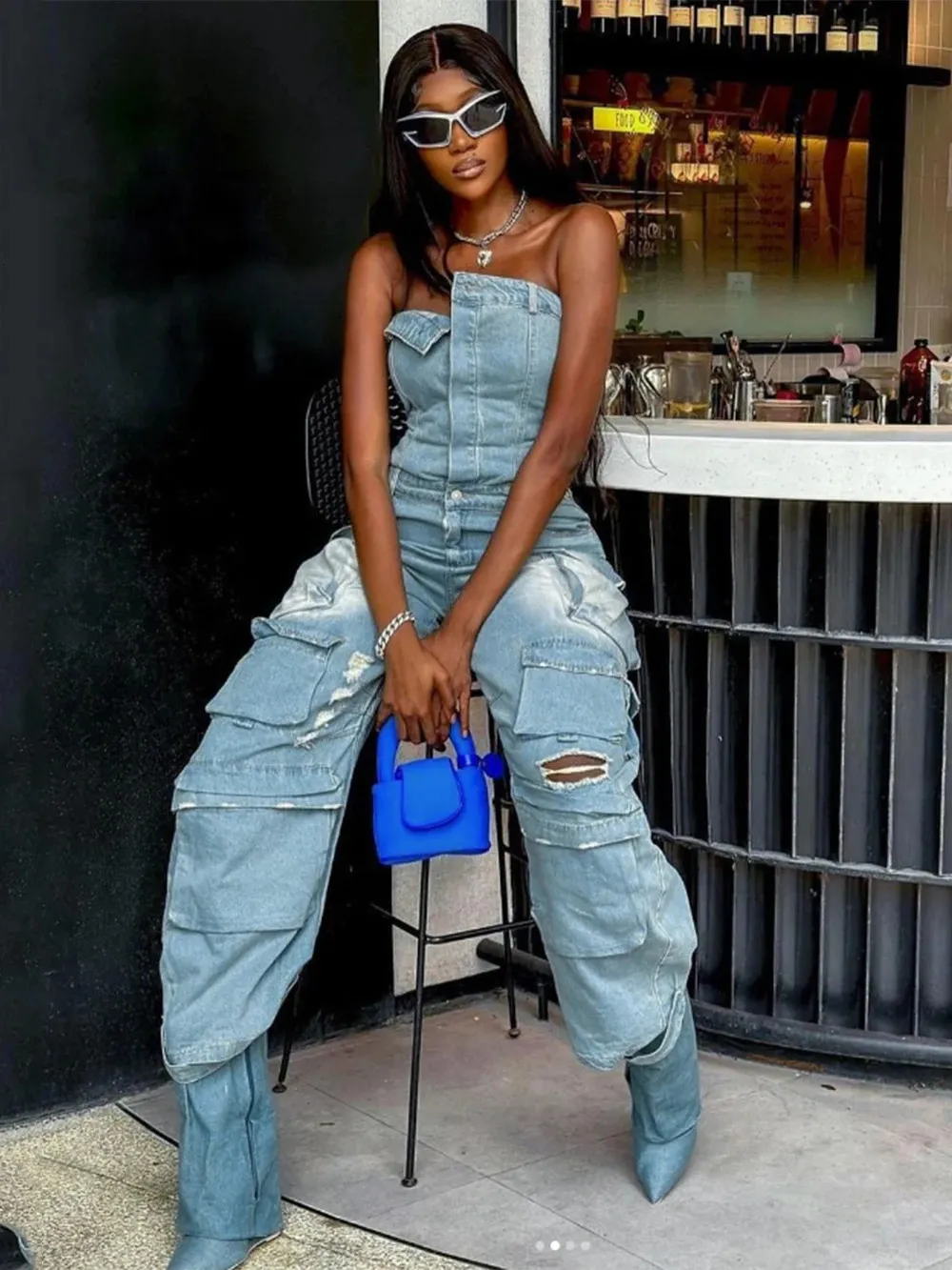 Denim romper playsuit discount