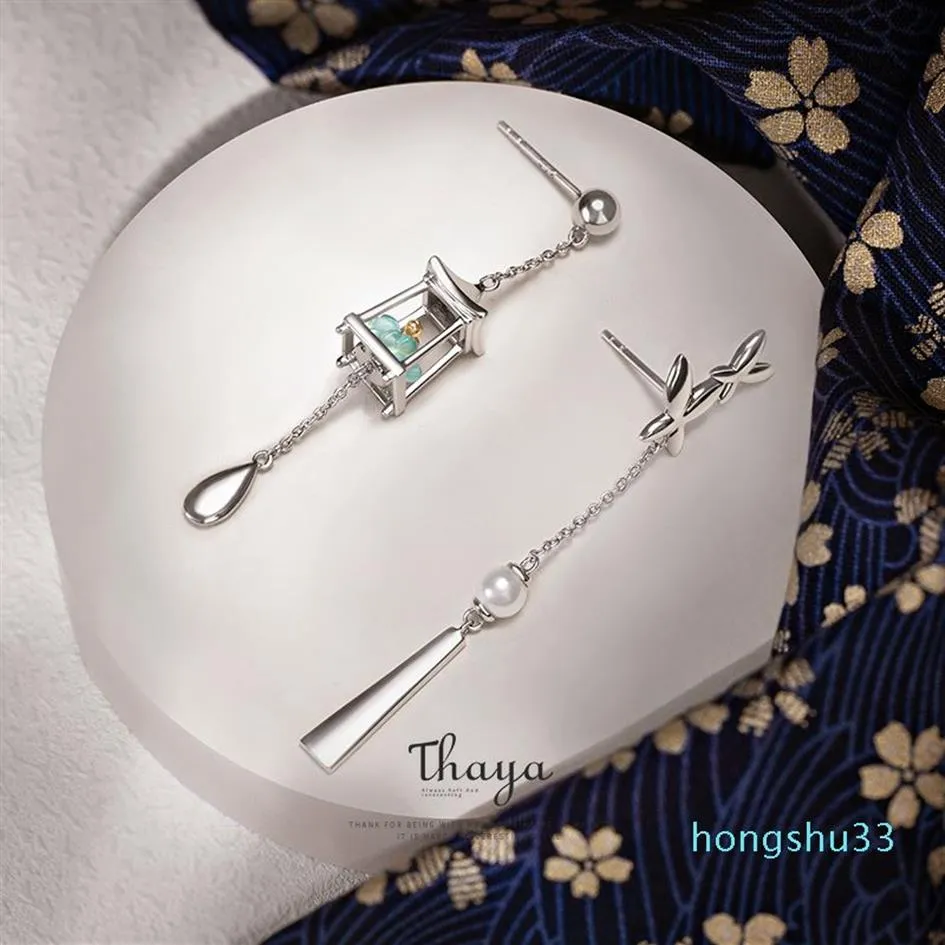 Thaya – boucles d'oreilles lanternes vertes en argent Sterling 925 véritable, boucles d'oreilles pendantes exquises pour femmes, luxe Fine 300r
