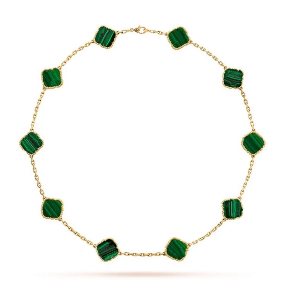 Collier de créateurs de bijoux pour femmes à la mode, colliers de trèfles porte-bonheur, 10 motifs, bracelet et boucles d'oreilles, ensemble chaîne fête Stainl235e