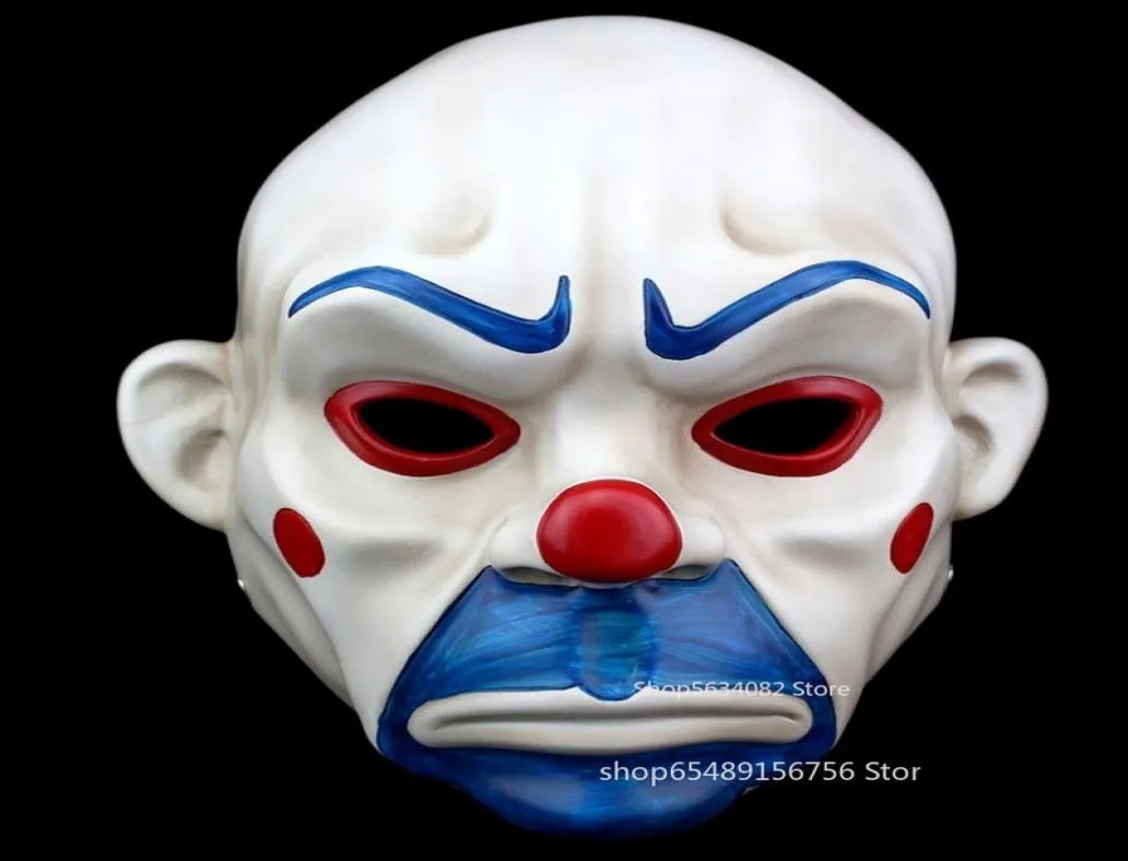 Joker Bank Mask Mask Clown Masquerade Carnival Party Fancy Lateks Prezent Zestaw akcesoria świątecznego superbohatera Horror 2207154792590