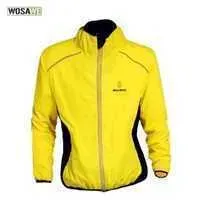 WOSAWE Reflective Waterproof Bike Bicycle Cycling Jersey Cycle Rain Wind Coat Windcoat Windproof Quick Dry Jacket Yellow