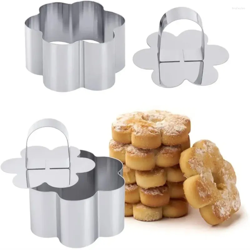 Baking Moulds 1PC Stainless Steel Cake Mold With Pusher Hand Push Slicer Cutter Circular Pancake Mould Mousse Ring Kitchecn Pastry Tool