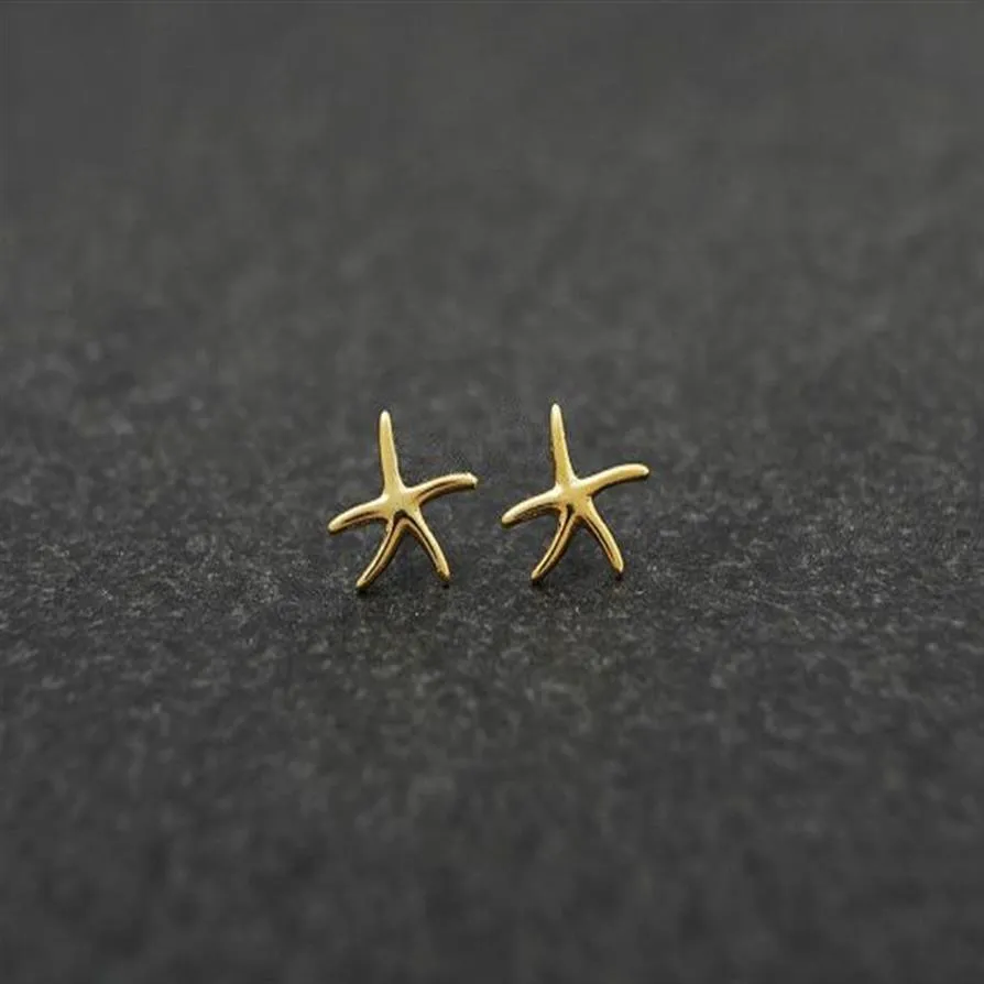 Fashion starfish stud earrings zinc alloy silver plated stud earring Marine biological stud earrings for women whole229S