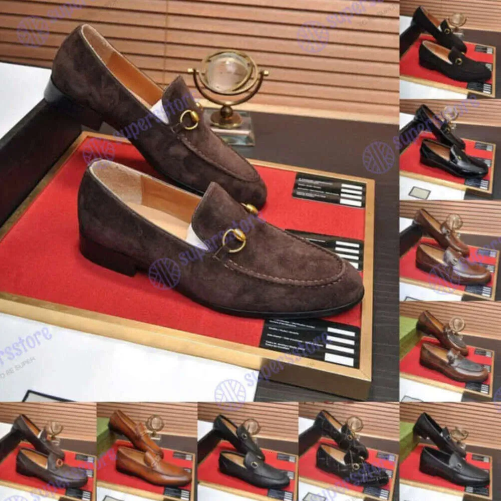 Hight Quality Men Round Toe Office Loafer Shoe Designers loafers g skor Original bröllop paty lyxiga klänningskor äkta lädersko klassiska eleganta loafers 22
