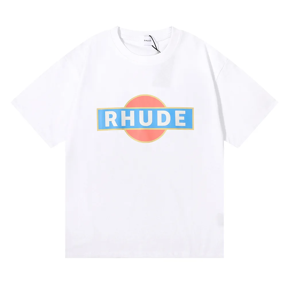 Rhude 럭셔리 브랜드 Rhude 셔츠 남자 T 셔츠 디자이너 남자 셔츠 남자 남자 반바지 인쇄 화이트 블랙 s m l xl 면화 패션 청소년 남성 Tshirts tshirt9sjj