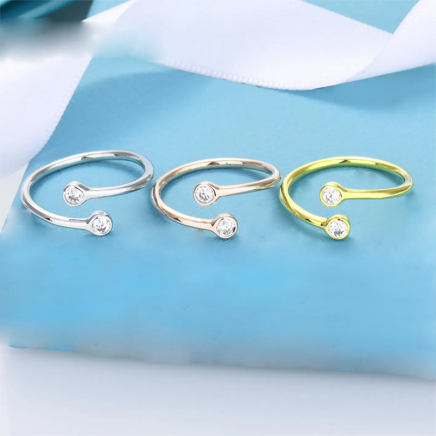 Anelli di marca di lusso in oro 18 carati con diamanti di cristallo brillanti per donne ragazze argento 925 Spring Horse Eye pietra semplice anello regalo di gioielli