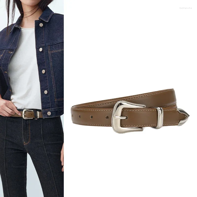 أحزمة أنثى الجلود الأصلية للنساء جينز لباس الخصر حزام دبوس حزام مشبك حزام عارض
