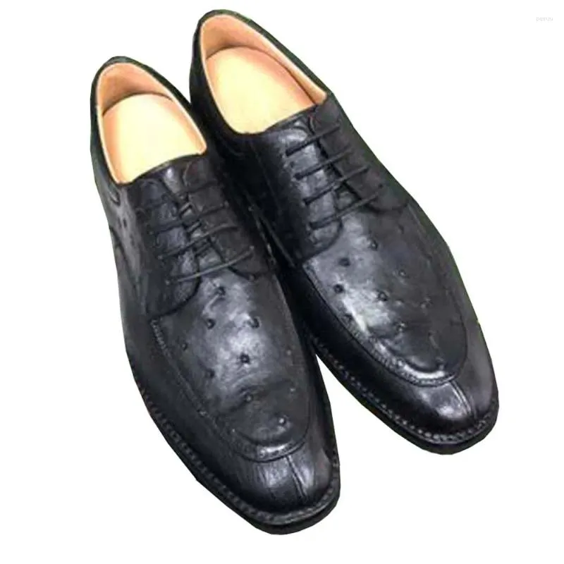 Sapatos de vestido Ousidun Masculino Lazer Personalidade Avestruz Couro Homens Negócios Moda Formal