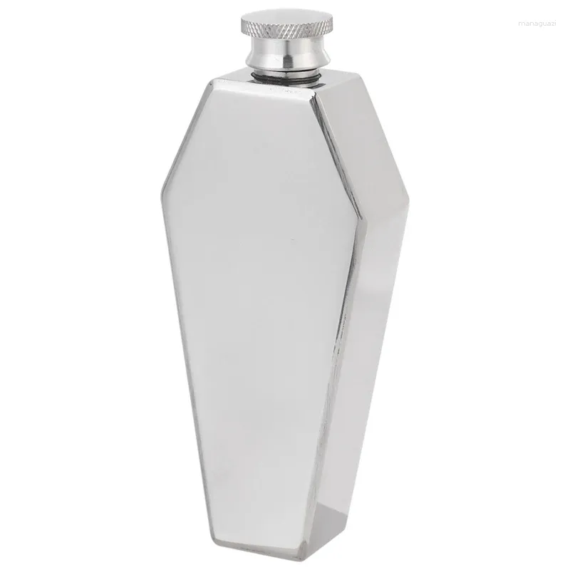 Heupflessen Mini Kolf 100ML Gepersonaliseerde Doodskist Vorm Roestvrij Staal Draagbare Flagon Reizen Wijnpot Barbenodigdheden Heren Geschenk