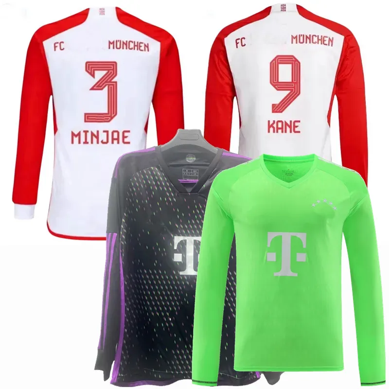 الأكمام الطويلة 2023 2024 Kane Minjae Soccer Jerseys Guerreiro Laimer Bayern Munich Pavard Musiala Davaies Goretzka Neuer Muller Sane Tel Laimer Kimmich Football Shirt