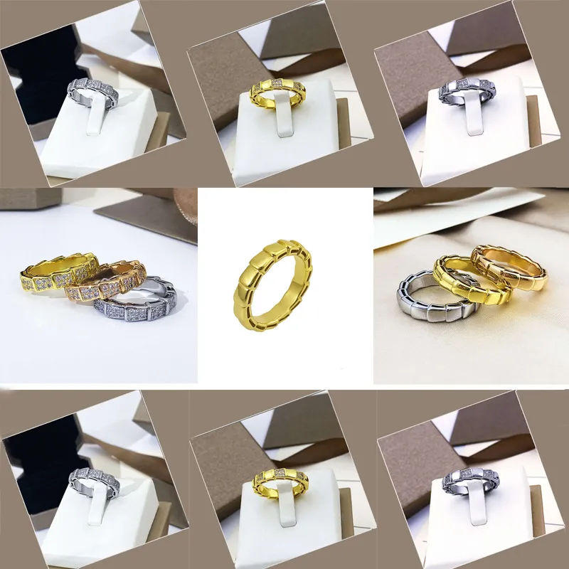 Twisted Ring Wrap Serpentine Ring 18K Gold Plated Snake Design Ring 3 Färger Silverstorlek 9 Ring för Party Luxury Jewelry Rings Set gåva