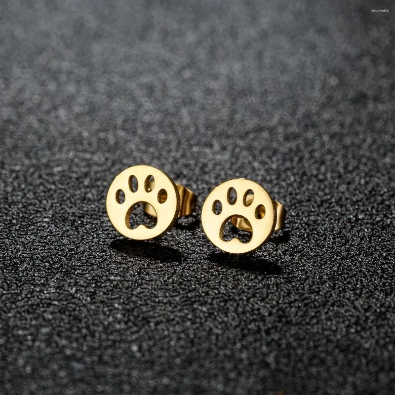 Stud Oorbellen Mooie Hond Print Liefde Hart Voor Vrouwen Roestvrij Staal Oor Piercing Oorbel Moederdag Sieraden Geschenken Aretes