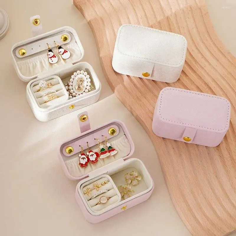 Bolsas de jóias Mini PU Organizador Caixa para Mulheres Viagem Portátil Brincos Anel Colar Armazenamento Display Joyero