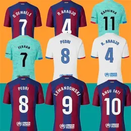 23/24 LEWANDOWSKI ANSU FATI Soccer Jerseys 2023 FERRAN R. ARAUJO CHRISTENSEN PEDRI GAVI GUNDOGAN JOAO FELIX maillots Barcelona football shirt kids kit uniform