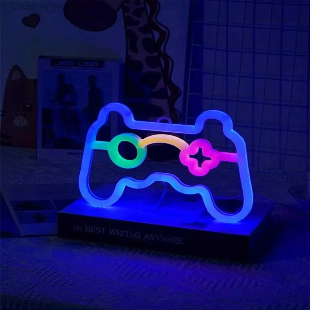 Panneau LED néon manette de jeux