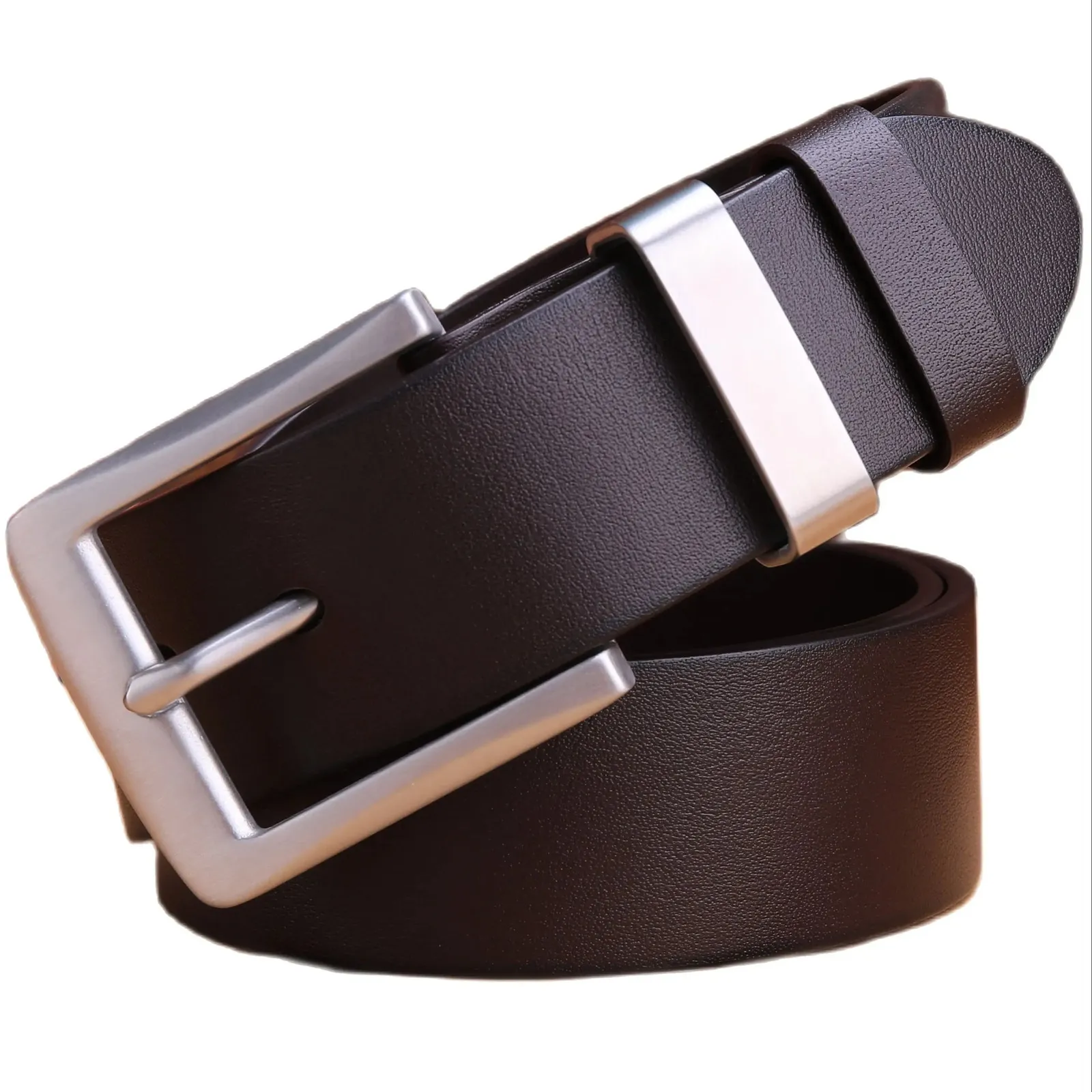Belts stainless steel buckle strap mens belts luxury full grain cowhide 100% genuine leather formal business real 140cm vetetable tan 231201