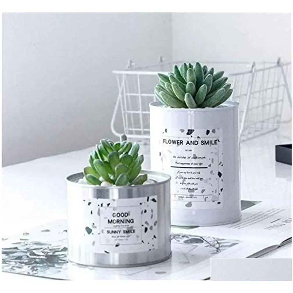 Flocking flower arrangement accessories fake succulent plastic decorative plant potted simulation